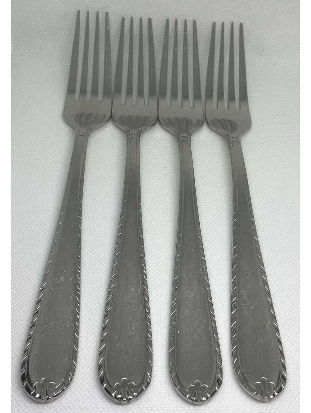 (4) Hampton Silversmiths RACHELLE FROST Stainless 18/10 DINNER FORKS 8